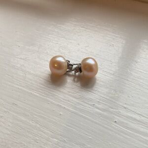 Pavoi pink pearl earrings